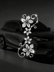 1pc Shiny Floral Car Sticker, Includes 4 Vine Pattern Designs. These Self-Adhesive Stickers Are Easy To Apply Without Residue, Suitable For Cars, Glass Surfaces, Laptops, And Plant Enthusiasts - A - View 9