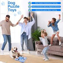 QILP Interactive Dog Puzzle T For Large Medium Small Smart D Squeaky Dog Enricent T Mentally Stimn T For Training Dog Treat Chew Toy Gif For Puppy Ca - Cấp độ 2 Xanh lam - Xem 6