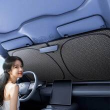 Tấm che nắng kính chắn gió ô tô có thể gập lại, tấm che nắng phản quang chống tia UV dày 5 lớp, tấm chắn bảo vệ cửa sổ trước dày có thể gập lại chống tia UV - Tấm che nắng - Xem 2