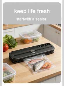 Máy hút chân không tự động, máy đóng gói thực phẩm khô và ướt nhỏ gọn, máy niêm phong nhựa dùng trong gia đình và thương mại, quà tặng lý tưởng cho dịp lễ bảo quản thực phẩm. - Nhiều màu - Xem 4