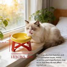 15°倾斜防呕吐增高宠物食盆，猫狗通用，保护颈椎脊椎，宽底座，适用于猫咪和小型犬，干湿粮皆可盛放，实用宠物礼品 - 多色 - 查看 2