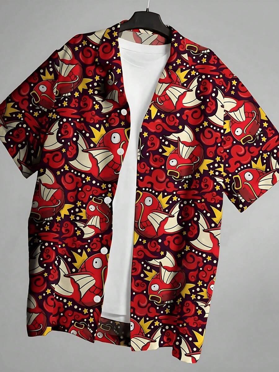 3d Fish Print Hawaiian Shirts For Men New Men's Shirt Casual Unisex Clothing Summer Quick Dry Short Sleeve Shirt Tops - A508D-AL23160 - 查看 1