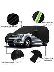 Funda universal para coche con tiras reflectantes completas para protección solar, a prueba de polvo, impermeable, protección UV y resistencia a arañazos. - A - Ver 2