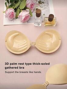 1pc 3cm Thick Invisible Bra, Suitable For Small Bust, Strapless Backless Dress, Reusable, Bust Enhancing - Multicolor - View 1