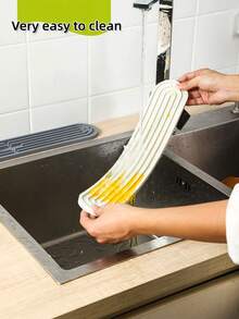 1pc Foldable Thick Silicone Heat Resistant Mat, Non-Slip Drainage Mat, Kitchen Silicone Countertop Pad, Tabletop Placemat - Multicolor - View 3