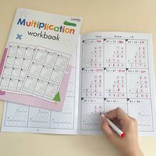 Cuaderno de Matemáticas de Gran Tamaño, Libros de Ejercicios de Aritmética, Cuaderno de Práctica de Matemáticas, Cuaderno de Cálculo Rápido de Multiplicación y División para Niños, Materiales de Apoyo para la Enseñanza en el Hogar - Multicolor - Ver 10