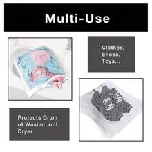 1-Piece Elastic Zippered Drying Bag - Durable Polyester Rectangular Design, Suitable For Standard Dryers, Anti-Deformation And Shape-Retaining, Laundry Net Bag For Shoes And Clothes, Elastic Strap To Protect The Mesh Structure, Laundry Bag - White - View 6