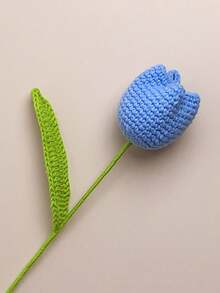 手工钩织3D郁金香花束，逼真仿真花，情人节礼物 - 彩色 - 查看 12