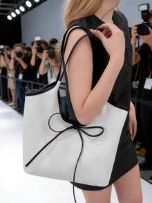 Túi xách tay màu be nâu thắt nơ, phụ kiện không thể thiếu cho người đi làm và đi chơi, túi đeo vai bằng vải canvas dung tích lớn, túi cầm tay đa năng, thiết kế độc đáo cho những chuyến đi chơi hàng ngày. - Nhiều màu - Xem 3