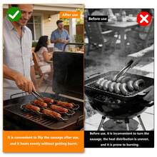 1pc Hot Dog Holders For Grilling, BBQ Sausage Roller Rack, Hot Dog Roller Sausage Roller Rack, Sausage Roll Rack Stainless Steel BBQ Hot Dog Rack, 8 Sausage Holder & Roller - 1pc - View 3