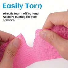 Self-Adhesive Bandage, Good Breathability, Elastic Sports Self-Adhesive Tape - Pink - View 8