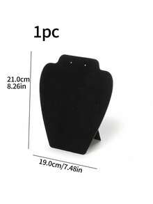 1pc Black Flocked Earring & Necklace Display Stand, Jewelry Organizer - Black - View 6