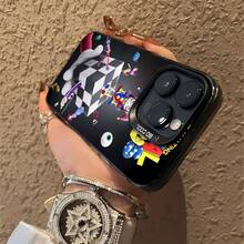 Tema de circo digital  rojo, azul y amarillofunda de teléfono Fundas compatibles con ,Apple,VIVO,OPPO,,, y Honor.Fabricadas en silicona TPU,ofrecen protección contra golpes y caídas. - Negro - Ver 6