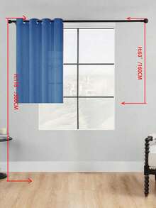1 buah Tirai Tipis, Melembutkan Pencahayaan, Berlubang, Bagian Atas dengan Lubang Pengait, Semi-Transparan, Dapur, Cocok Untuk Rumah Atau Kantor, Kamar Tidur, Balkon, Ruang Tamu, Warna Polos, Produk Baru, Minimalis, Rustik - Biru - View 36