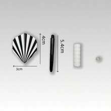 Tungsten Dart Replacement Set, 3 Safety Protectors, 3 Dart Replacement Flights, 3 Dart Tail O-Rings, Provides Accurate Flight, Suitable For Sports Darts Competition Practice - Black - View 2