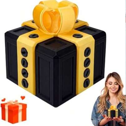 Pipihome 8CM Really Annoying Gift Box With Twist Storage, 3D Printed Prank Gift Box, Novelty Gift Wrap Box, Money Puzzle Gift Box For Cash Gifts, Valentine's Day Easter Birthday Gift Box
