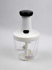 1 Manual Push-Button Food Chopper, 900ml Capacity, Garlic And Onion Crusher, Fast Vegetable Cutter, Meat Grinder, Kitchen Tool, No Electricity Required. - Black and White - View 7