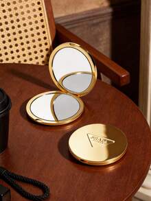 Prada Elegant Metal Round Compact Mirror - Gold - View 5