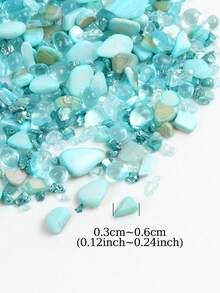 1 Bag/25g Blue Crushed Shell Glass Filler Material, Suitable For DIY Crafts, Epoxy Resin Molds, Creative Keychains, Jewelry Making - Multicolor - View 3