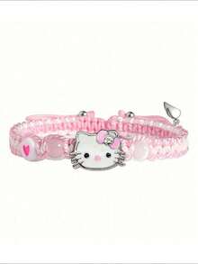 SANRIO 2 chiếc vòng tay bện Hello Kitty có thể điều chỉnh, thời trang, thanh lịch, đơn giản, đa năng, vòng tay thể thao, quà tặng cho người yêu, bạn bè hoặc cặp đôi, phụ kiện trang sức đeo tay, thiết kế sáng tạo. - Nhiều màu - Xem 2