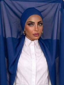 1 chiếc khăn trùm đầu chiffon may sẵn kèm mũ lót, chất liệu mềm mại, thoáng khí, thích hợp mặc hàng ngày, dự lễ hội, cầu nguyện, hành hương, có thể kết hợp với áo Abaya. - Nhiều màu - Xem 7