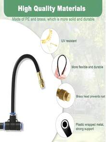Automatic Misting Irrigation Kit, Made Of Durable Plastic, Includes 5/8" Garden Hose, Bendable Brass Nozzle, Easy To Install, 360° Adjustable Brass Misters, Suitable For Gardening Irrigation Systems, Plants, Raised Beds, And Greenhouses, Applicable For Lawns, Yards, Greenhouses, Farmlands, Vegetable Gardens, Flower Beds, And Orchards - Automatic Irrigation Kit - View 6