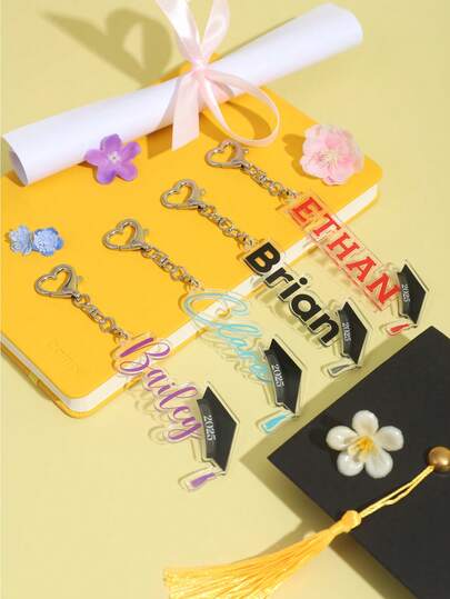 Graduation Gifts Llaveros Personalizados Custom Name Graduation Acrylic Keychain – Personalized Name & School Year Keyring, Custom Grad Cap Photo Key Decor, Unique Class Of 2026 Grad Gift For Him/Her