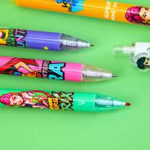 Mattel 3/6/12/24pcs Cartoon Press Type Gel Pens, Smooth Writing Student Stationery - Multicolor - View 5