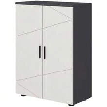 Meuble de salle de bain, meuble d'appoint à double porte, meuble de salle de bain avec étagères réglables, meuble de rangement pour salon, 60 x 30 x 82 cm, gris - Gris - Voir 1