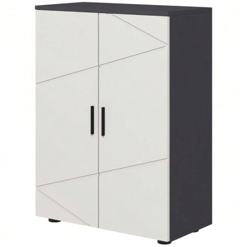 Meuble de salle de bain, meuble d'appoint à double porte, meuble de salle de bain avec étagères réglables, meuble de rangement pour salon, 60 x 30 x 82 cm, gris - Gris - Voir 1