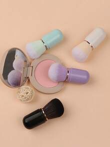 1 cọ trang điểm mini dạng viên nang có thể thu gọn, cọ đánh phấn má hồng tiện dụng khi đi du lịch, bộ cọ trang điểm di động đầy đủ kèm nắp bảo vệ. - Nhiều màu - Xem 7