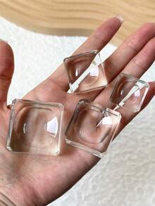 可重复使用的玻璃指甲油调色盘，易于清洁的美甲绘画工具 - 無色 - 查看 3