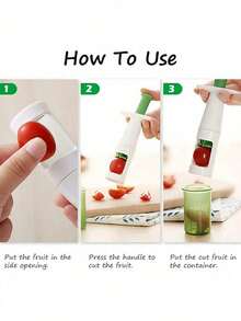 Creative Grape Slicer, Manual Grape Slicer - Creative Kitchen Fruit Cutting Tool, Plastic Handheld Fruit Cutter Without Electricity - Multicolor - View 4