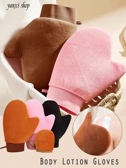 1pc Reusable Body & Face Whitening Mask Gloves, Self-Tanning Gloves, Lotion Applicator, Double-Sided Design, Convenient For Applying Whitening Cream, Easy To Clean