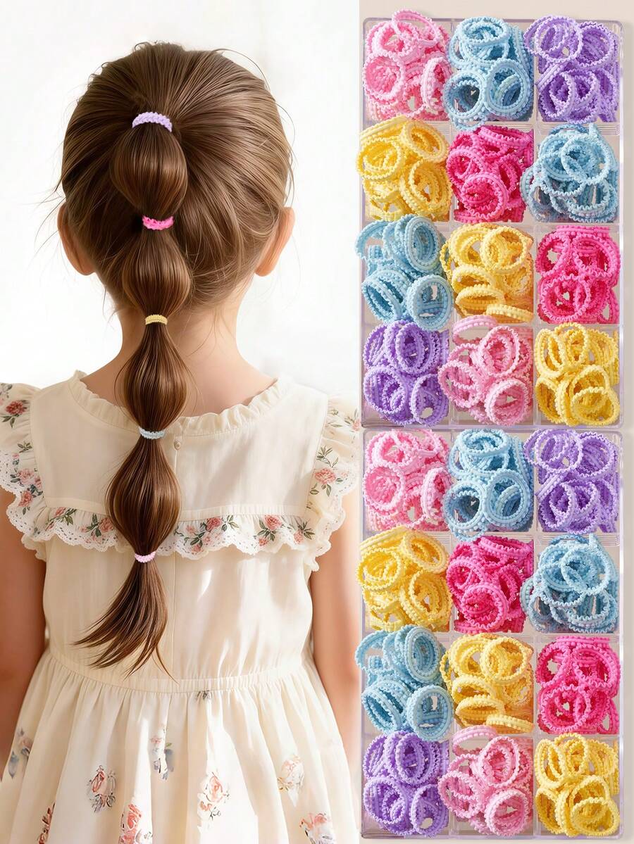 Bộ 20/50/100 chiếc dây buộc tóc co giãn họa tiết hoa màu Macaron, kiểu dáng tối giản ngọt ngào, độ đàn hồi cao và bền chắc, phù hợp để buộc tóc đuôi ngựa, búi tóc và tết tóc hàng ngày. - Nhiều màu - Xem 1