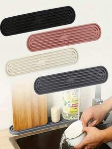 1pc Foldable Thick Silicone Heat Resistant Mat, Non-Slip Drainage Mat, Kitchen Silicone Countertop Pad, Tabletop Placemat - Multicolor - View 1