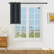 1/2 tấm rèm cản sáng hoàn toàn, chất liệu nhẹ, phủ lớp kim loại, cản sáng 100%, có khoen treo phía trên, thích hợp cho phòng khách/phòng ngủ, màu hồng. - màu đen - Xem 20