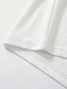 Áo thun cổ tròn tay ngắn 100% cotton, màu trơn, mềm mại và thoải mái, hoàn hảo cho trang phục thường ngày mùa hè. Màu trắng. - trắng - Xem 6
