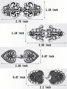 Kẹp áo len cổ điển, kẹp thắt lưng, kẹp áo sơ mi, kẹp khăn choàng len họa tiết hoa bạc - kẹp thắt lưng, kẹp thắt lưng áo cardigan, kẹp cổ áo và kẹp cài áo, phụ kiện quần áo quà tặng - Bạc cổ - cổ điển - Xem 6