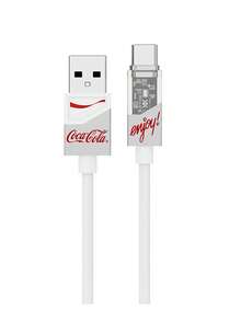 Coca-Cola C-7 USB C Cable, 60W High-Speed Charging With Smart Chip Protection, Leak-Proof & Design, Universal Type-C Cord For Laptops, Tablets, Phones, And Gaming Devices - White - View 9