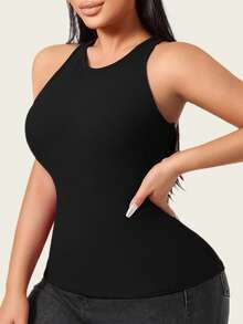 Spring/Summer Cross-Strap Backless Tank Top, Sexy Style, Two-In-One With Built-In Pads, Casual, Sports, Yoga, Versatile Base Layer - 黑色 - 查看 6