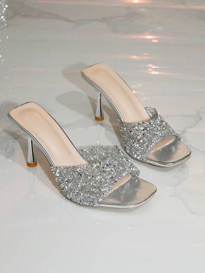 Women's High Heel Sandals, 2026 New Summer Fashion Metal Transparent Strap High Heel Sandals, Sexy Night Club Party Stylish Sandals, Sexy Women Shoes