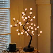 1 Cherry Blossom Bonsai Tree Lamp - USB/Battery Powered DIY Artificial Tree Lamp. Suitable For Bedrooms, Homes, Parties, Weddings, New Year's - Decorative Valentine's Day Night Light Fairy Tree Lamp - Add A Touch Of Nature To Your Decor. - Plum Bossom - View 1