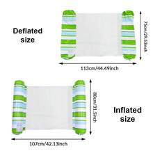 1 pieza Hamaca inflable de rayas degradadas de doble tubo, silla flotante plegable de PVC adecuada para playa de verano, fiesta en la piscina y recreación acuática - Hamaca de dos tubos - Ver 3