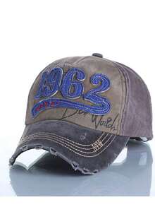 1 Mũ bóng chày thêu Unisex 1962, Thiết kế màu tương phản, Vành cong cũ kỹ - Nhiều màu - Xem 21