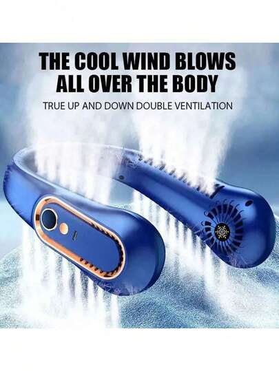 VIXILITOP 1pc Portable Neckband Fan, Bladeless Personal Fan With Battery, Rechargeable, Headphone Design, 5 Speeds, Gift For Men & Women Camping, 1200mAh Compact Outdoor Sports Mini Fan, Digital Display Charging Fan, New Slouchy Neckband Fan Suitable For Office, Bedroom, Outdoor, Travel, Camping, Back To School,Outdoor,Garden,Travel Essentials,Portable Essentials,Beach Essentials,Graduation Season,Commencement,Graduation Ceremony,Graduation Gift,Graduation Present,Graduation Gift,Graduation Present,Congrats Grad,Congratulations Graduate,Valedictorian,Finish School,Graduation Party,Outdoor Essentials,Travel Portable,Hiking Essentials,Camping Essentials,Portable Tools,Summer Essentails,Summer Portable