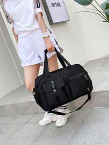 带干湿分离口袋的旅行包，带鞋仓的旅行包，商务旅行、健身、户外活动、学习用品、学生用品、度假用品、带鞋袋的过夜包 - 彩色 - 查看 3