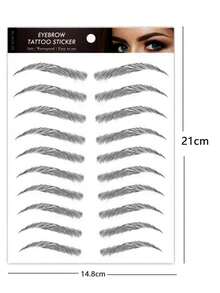 (4 Sheets) Realistic Eyebrow Tattoo Stickers, Waterproof Long-Lasting Faux Tattoo Stickers, Personalized Sexy Temporary Tattoos - Black - View 6