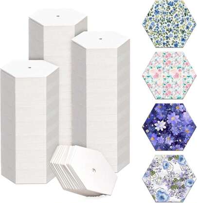 Neworkg 500 PCS Hexagon Piecing Paper Templates, 1" White Paper Paper Templates, Quilting Templates Accessories For DIY Patchwork Crafts And Sewing Supplies