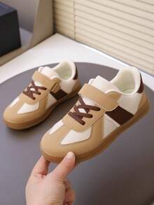 New Colorblock Sneakers, Retro Outdoor Sports Casual Shoes For Toddler Boys And Girls - Apricot - View 8